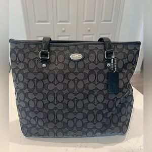 Coach Dark Gray Signature Tote